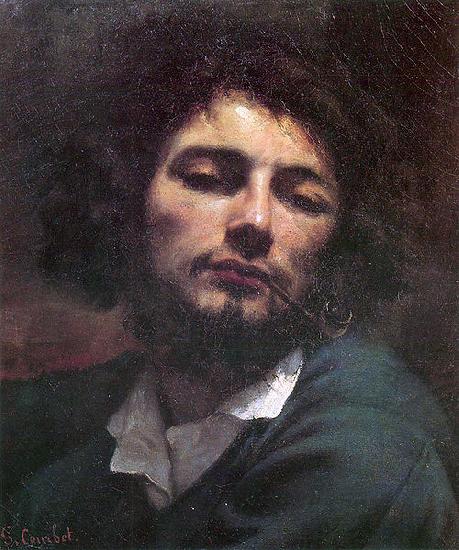 Gustave Courbet Self portrait with pipe. oil painting picture